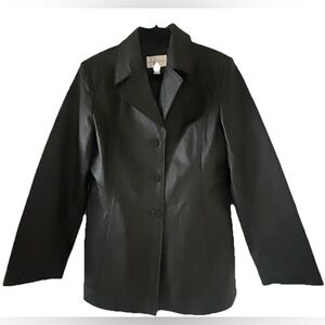 Vintage Worthington Womens Genuine Leather Black Jacket Sz Large